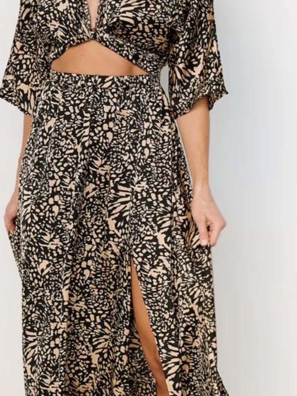 Balticborn Women’s Black & Beige Printed Maxi Dress - Brand